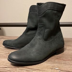 Frye Cara Roper Short Boots Nubuck Leather